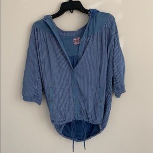 Free people hooded denim top